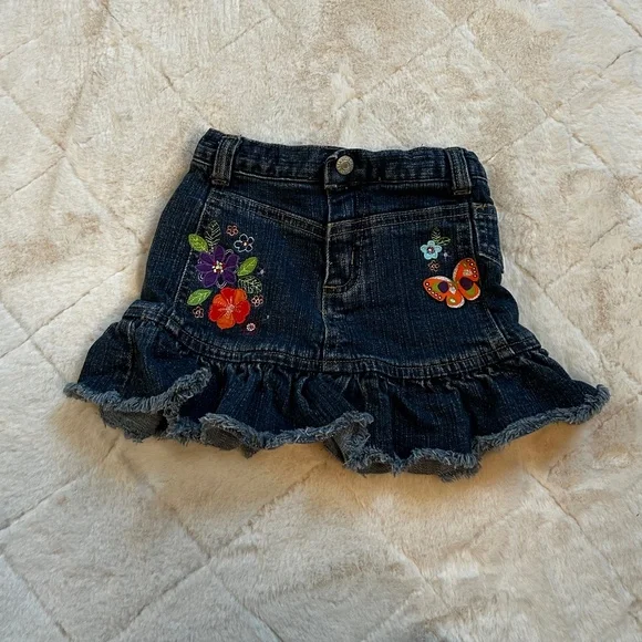THE CHILDREN’S PLACE Denim Skirt and Burgundy Corduroy Skirt Bundle SIZE 4 - Picture 2 of 7